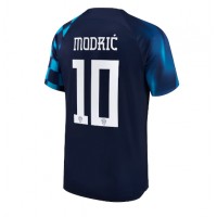 Camiseta Croacia Luka Modric #10 Visitante Equipación Mundial 2022 manga corta